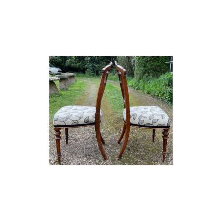 Ein Paar Antike Edwardianische Esszimmerstühle / dining chairs aus Nussbaumholz