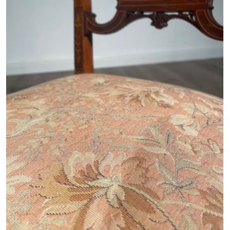 Paar Viktorianisch Palisanderstühle mit kunstvollen Intarsien aus dem 19. Jahrhundert