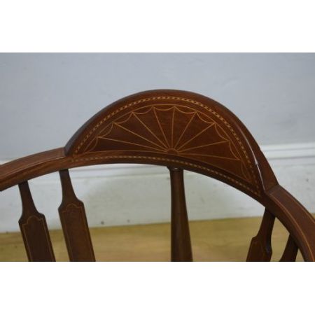 Wundervoller, antiker Edwardianischer Eckstuhl / cornerchair mit Intarsien aus Mahagoni