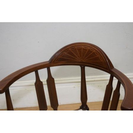 Wundervoller, antiker Edwardianischer Eckstuhl / cornerchair mit Intarsien aus Mahagoni