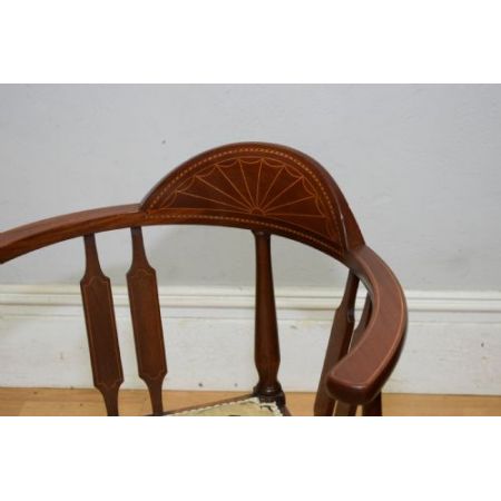 Wundervoller, antiker Edwardianischer Eckstuhl / cornerchair mit Intarsien aus Mahagoni