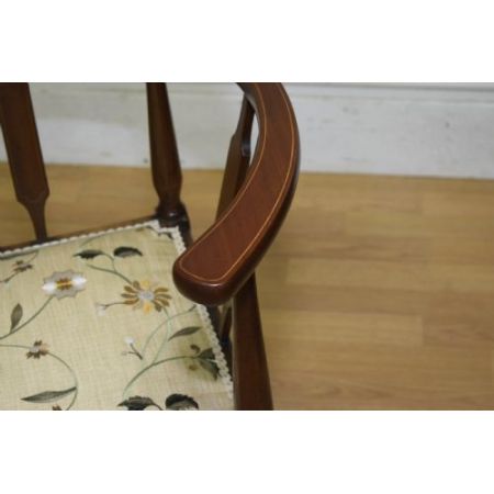 Wundervoller, antiker Edwardianischer Eckstuhl / cornerchair mit Intarsien aus Mahagoni