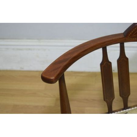 Wundervoller, antiker Edwardianischer Eckstuhl / cornerchair mit Intarsien aus Mahagoni