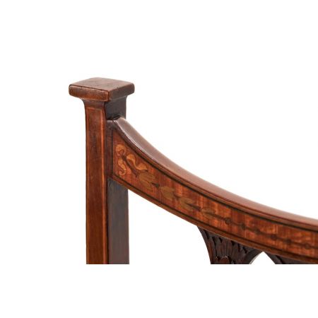 Edler Edwardianischer Stuhl / carved side chair mit Intarsien