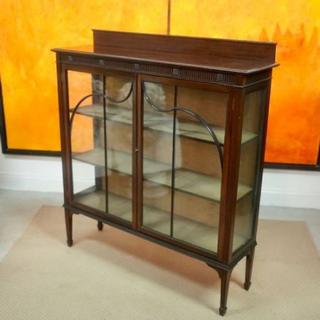 Edwardianisches mahagoni Bücherregal, mit Glastüren im Astragal-Muster