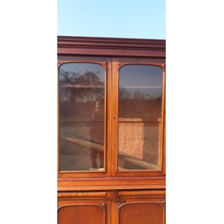 Antiker Viktorianischer zweiteiliger Bücherschrank / bookcase aus Mahagoni