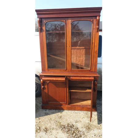 Antiker Viktorianischer zweiteiliger Bücherschrank / bookcase aus Mahagoni