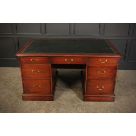 Großer viktorianischer Schreibtisch / partners desk aus Mahagoni