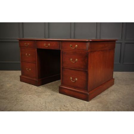 Großer viktorianischer Schreibtisch / partners desk aus Mahagoni