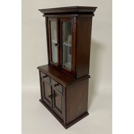 Antiker Vitrinenschrank, Küchenschrank aus Kiefernholz