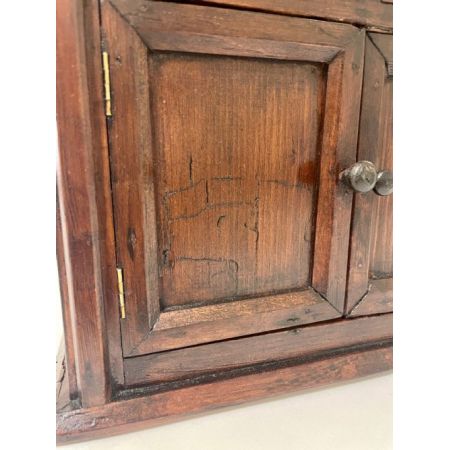 Antiker Vitrinenschrank, Küchenschrank aus Kiefernholz