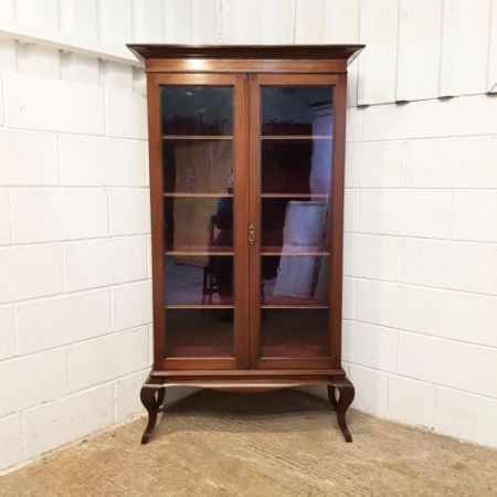 Antiker edwardianischer verglaster Bücherschrank aus Mahagoni
