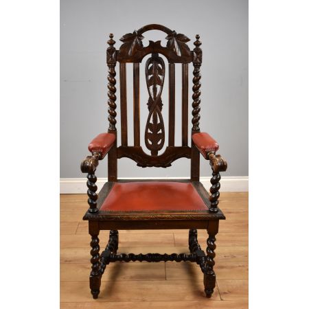 Ein Paar Eichen-Armlehnstühle im Barley-Twist-Stil