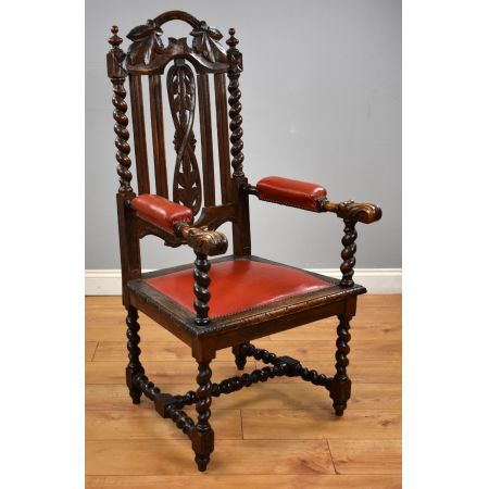 Ein Paar Eichen-Armlehnstühle im Barley-Twist-Stil