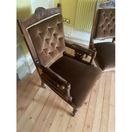 Spätviktorianischer Gents and Ladies chair aus Nussbaumholz