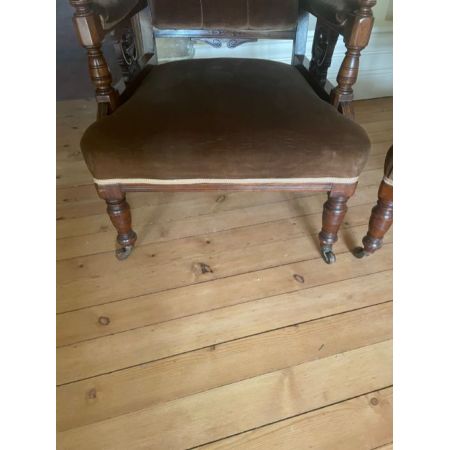 Spätviktorianischer Gents and Ladies chair aus Nussbaumholz