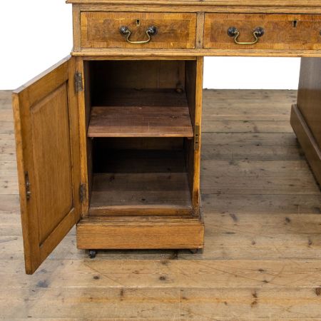 Antiker Eichenholz Partnerschreibtisch / partnersdesk aus der viktorianischen Epoche