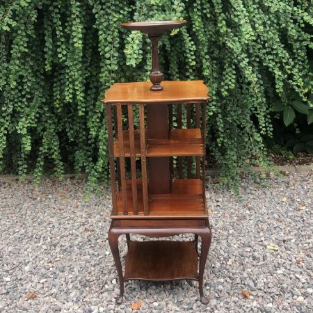 Antikes Edwardianisches revolving bookcase / drehbares Bücherregal aus Mahagoni