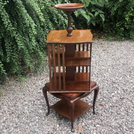 Antikes Edwardianisches revolving bookcase / drehbares Bücherregal aus Mahagoni