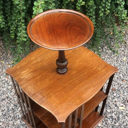 Antikes Edwardianisches revolving bookcase / drehbares Bücherregal aus Mahagoni