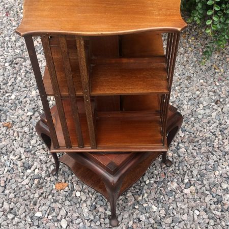 Antikes Edwardianisches revolving bookcase / drehbares Bücherregal aus Mahagoni