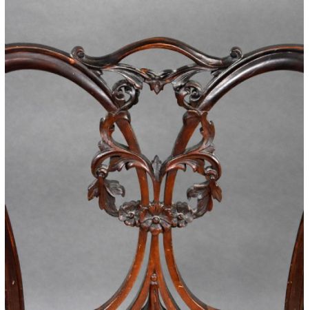 ein Paar viktorianischer Mahagoni-Armlehnsessel mit edlem Stoffbezug