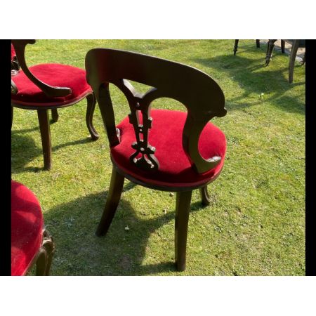 Sitzgruppe von sechs viktorianischen Mahagoni-Esszimmerstühlen