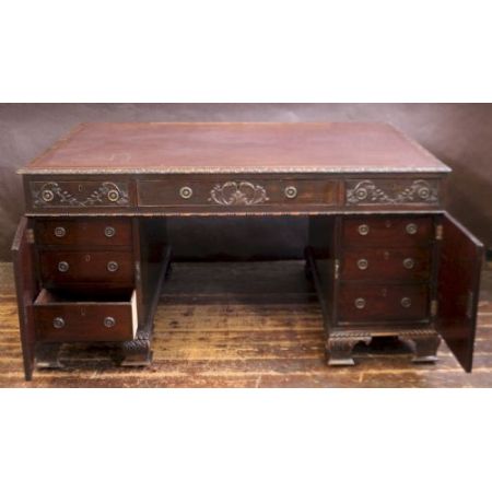 Antiker Schreibtisch / partnersdesk aus dem 19. Jahrhundert aus Mahagoni