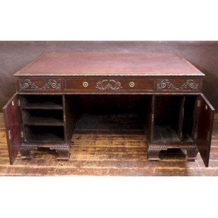 Antiker Schreibtisch / partnersdesk aus dem 19. Jahrhundert aus Mahagoni