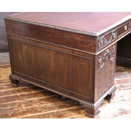 Antiker Schreibtisch / partnersdesk aus dem 19. Jahrhundert aus Mahagoni