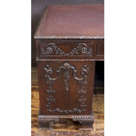 Antiker Schreibtisch / partnersdesk aus dem 19. Jahrhundert aus Mahagoni