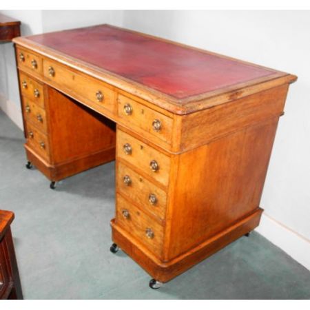 Antiker Viktorianischer Schreibtisch / pedestal desk aus Eichenholz