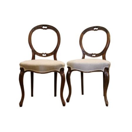 Schönes Paar viktorianischer Stühle aus dem 19. Jahrhundert aus Nussbaumholz