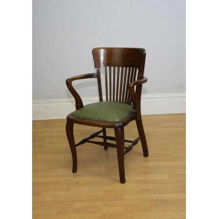 Eleganter edwardianischer Eichenschreibtischstuhl / Bürostuhl