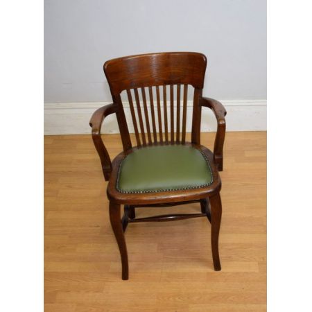 Eleganter edwardianischer Eichenschreibtischstuhl / Bürostuhl