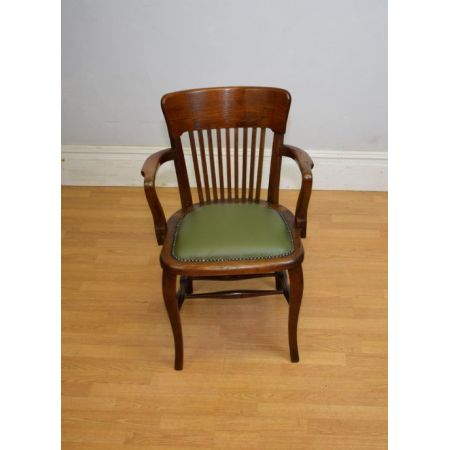 Eleganter edwardianischer Eichenschreibtischstuhl / Bürostuhl