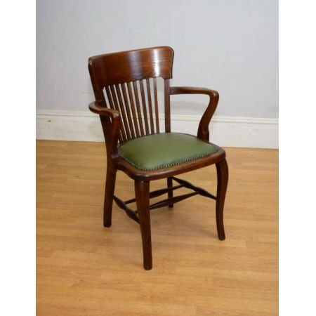 Eleganter edwardianischer Eichenschreibtischstuhl / Bürostuhl