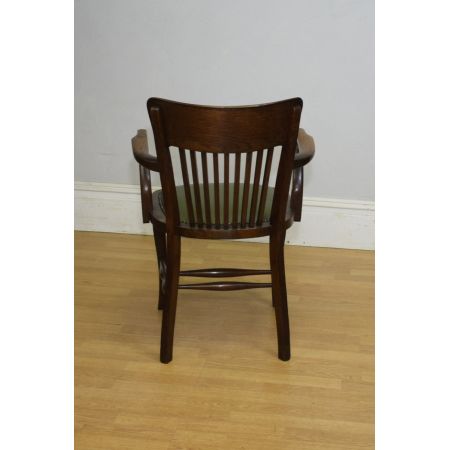 Eleganter edwardianischer Eichenschreibtischstuhl / Bürostuhl