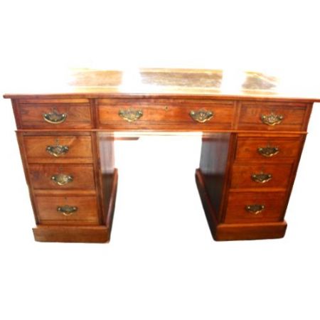 Antiker Edwardianischer Schreibtisch / pedestal desk aus Nussbaumholz