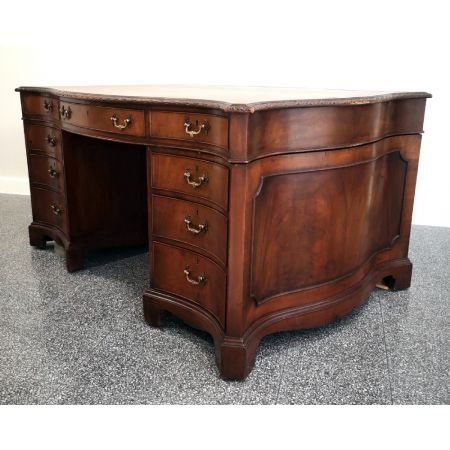 Hochwertiger edwardianischer Partnersdesk aus Mahagoni im georgianischen Stil