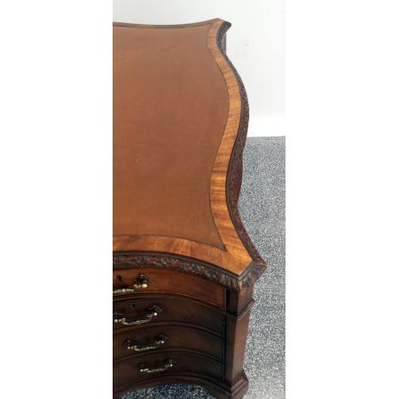 Hochwertiger edwardianischer Partnersdesk aus Mahagoni im georgianischen Stil