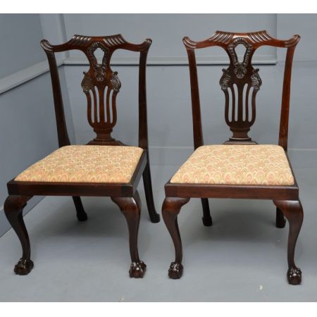 Elegantes Set aus sechs edwardianischen Mahagoni-Dining-Stühlen im Chippendale-Stil (by phillips & Jones)