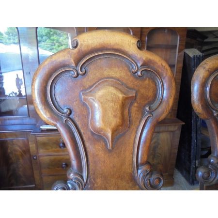 Sauberes Paar Eichenstühle aus der viktorianischen Epoche