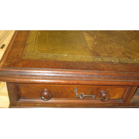 Hochwertiger viktorianischer Partnersdesk aus verblasstem Mahagoni