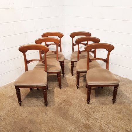 Antiker Satz von sechs viktorianischen Mahagoni-Dining-Stühlen, hergestellt aus hochwertigem Mahagoni