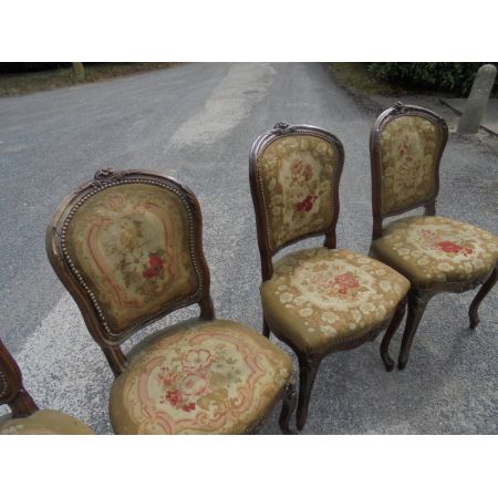 Set klassischer französischer Esszimmerstühle aus Eiche