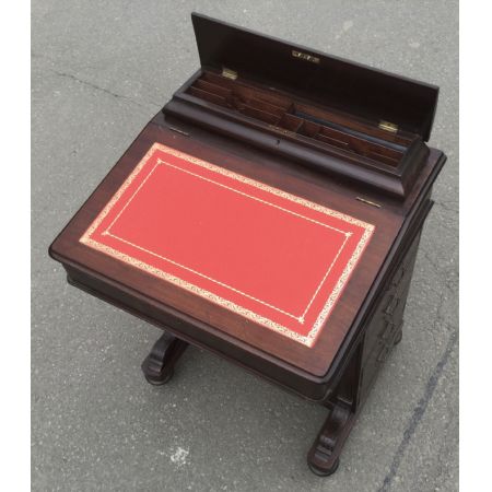 Elegante, edwardianische Davenport aus Mahagoni