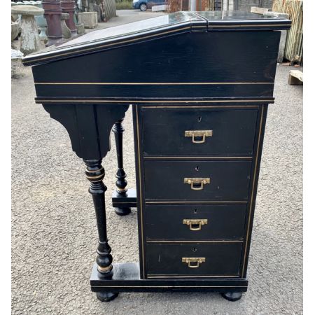 Schöne viktorianische, ebonisierte Davenport