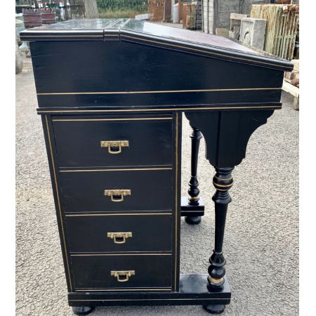 Schöne viktorianische, ebonisierte Davenport