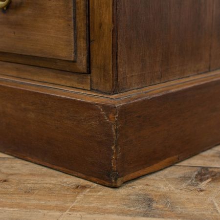 antiker Edwardian Schreibtisch mit Kneehole und Lederplatte